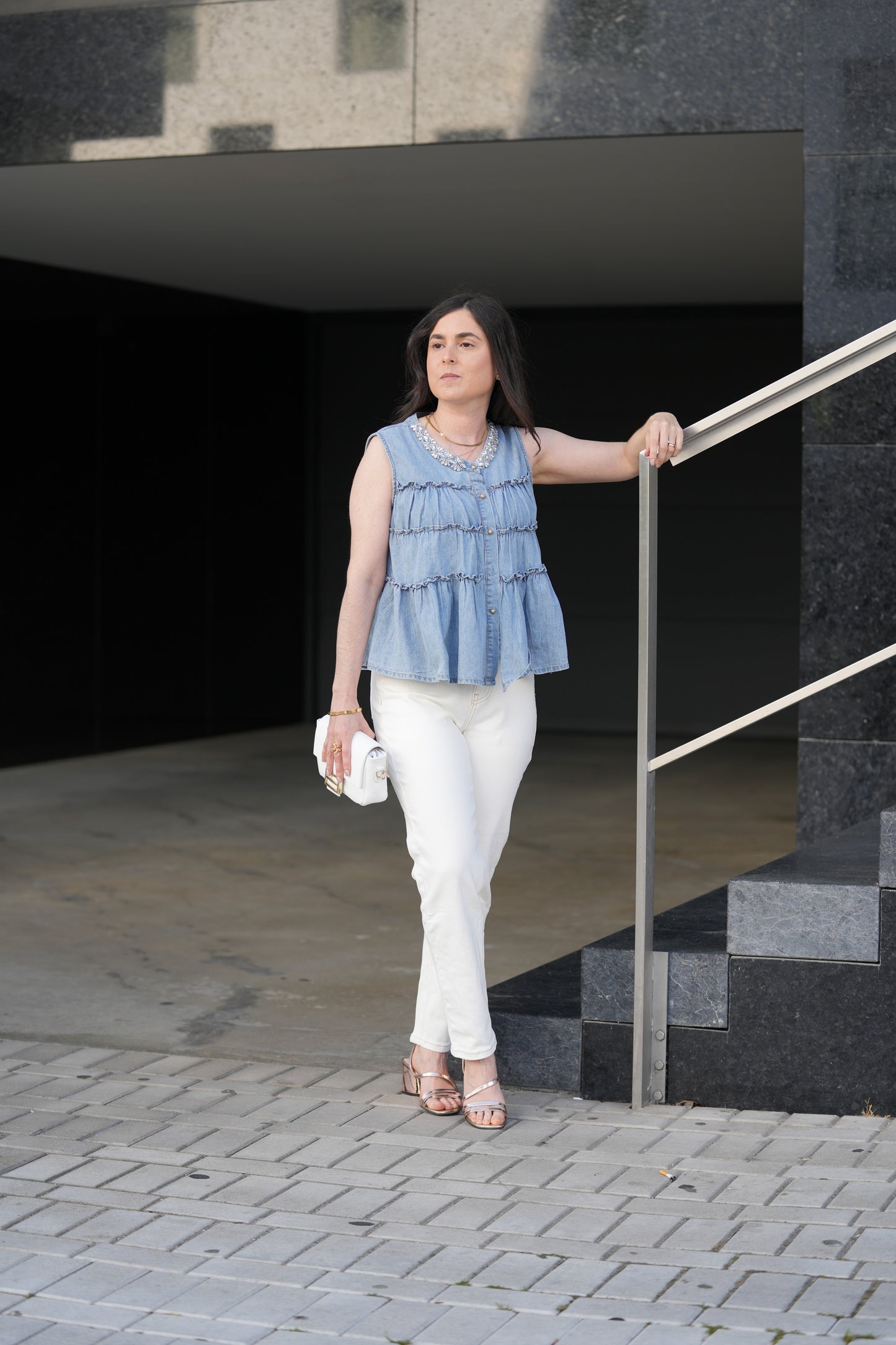 Calça de ganga branca