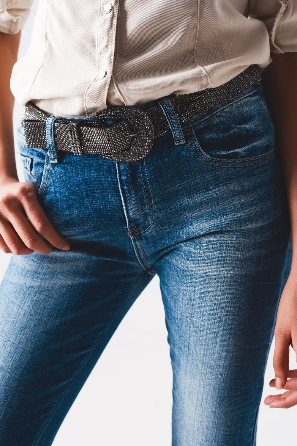 Calças de ganga azul claro