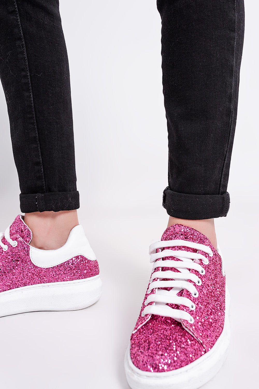 Calças de ganga pretas de cintura muito alta skinny