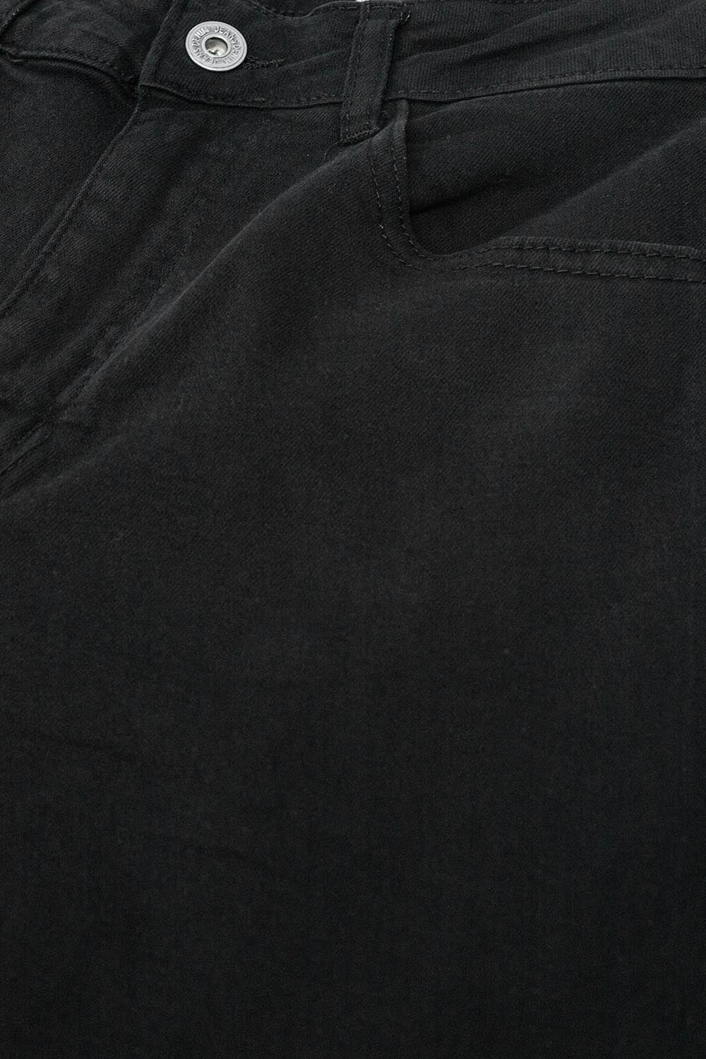 Calças pretas de cintura alta e perna larga