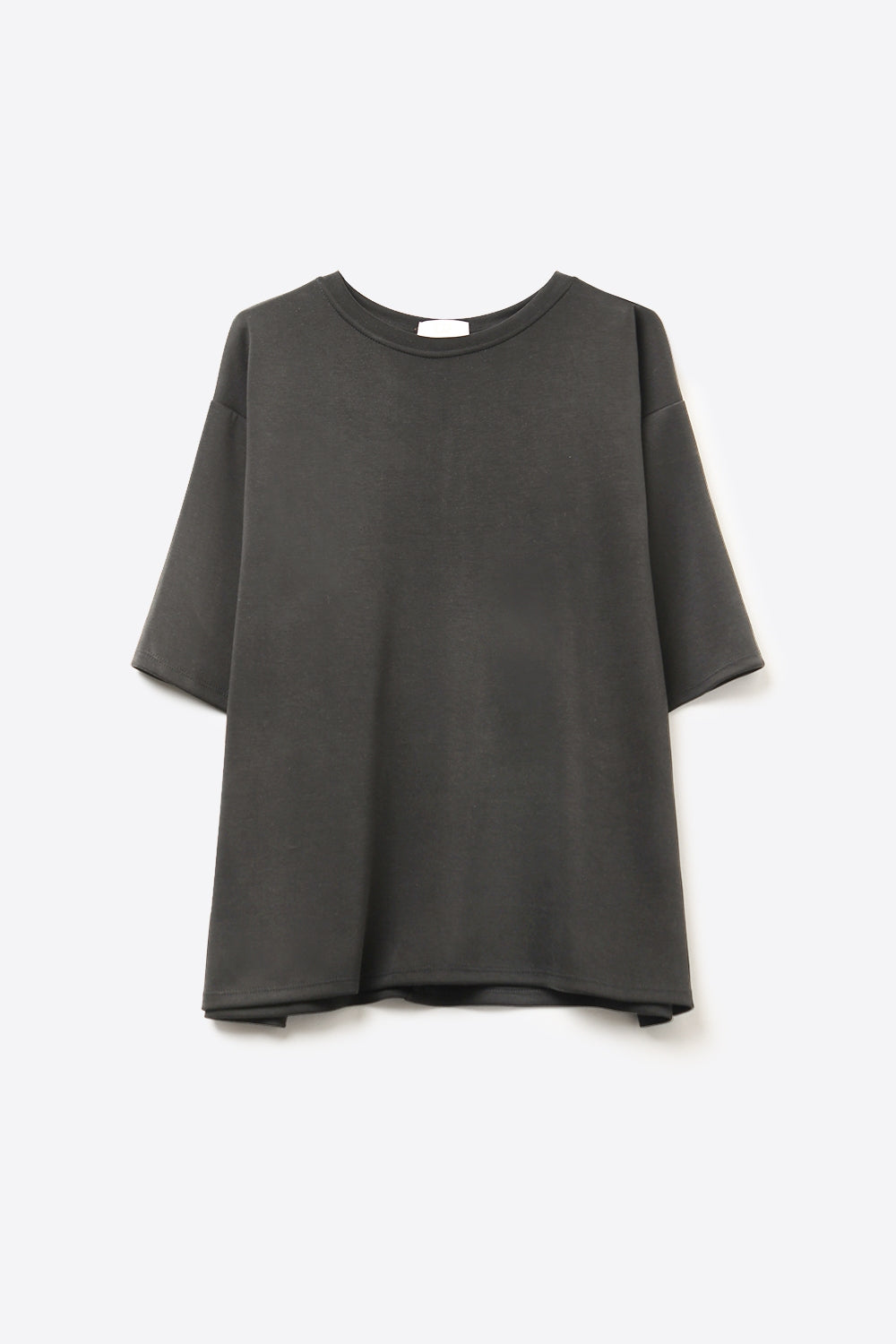 Camisola Básica Relaxed Fit de Gola Redonda em preto