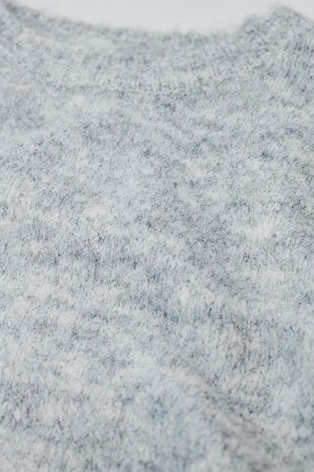 Camisola de malha macia de corte normal em cinzento