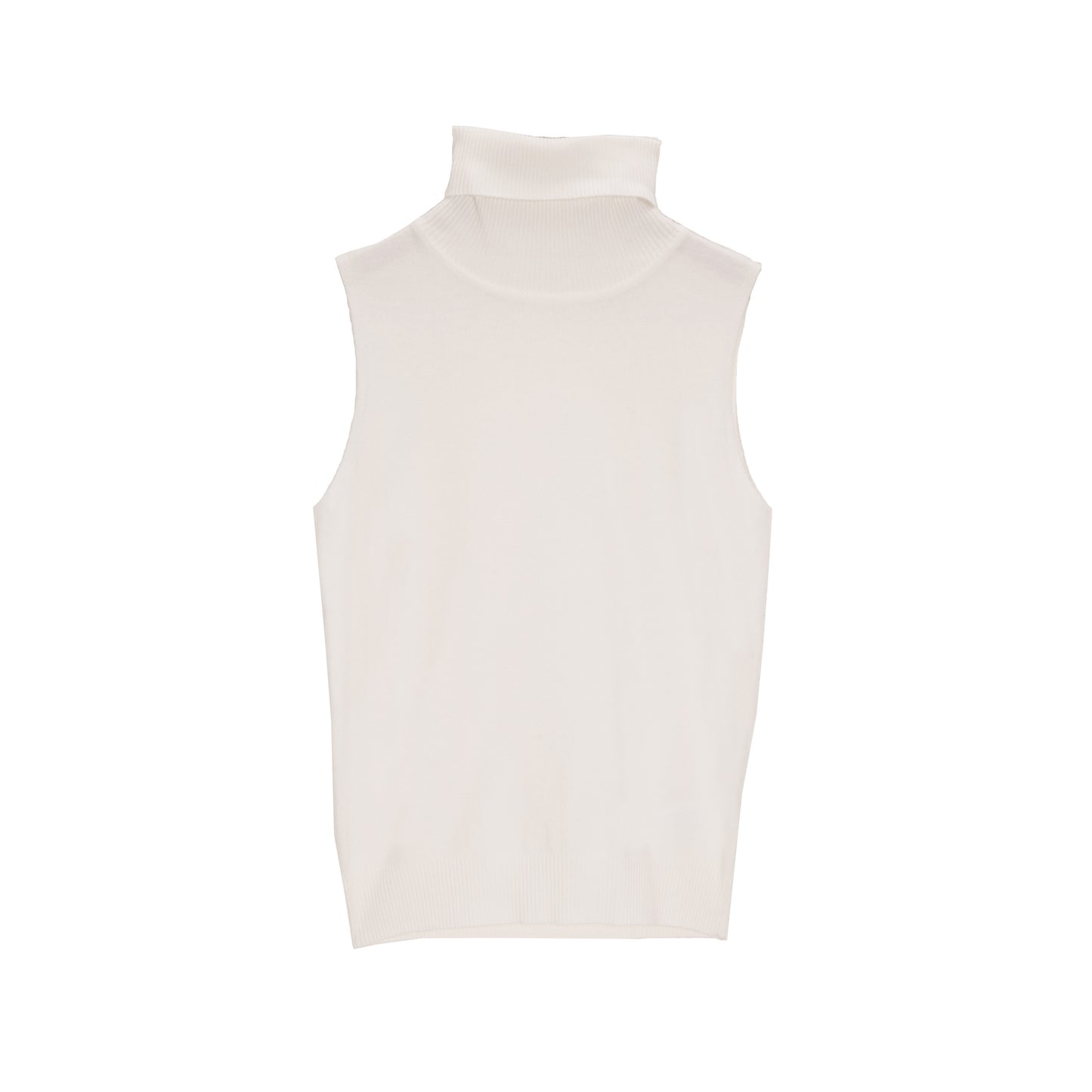 Camisola de malha sem mangas em creme
