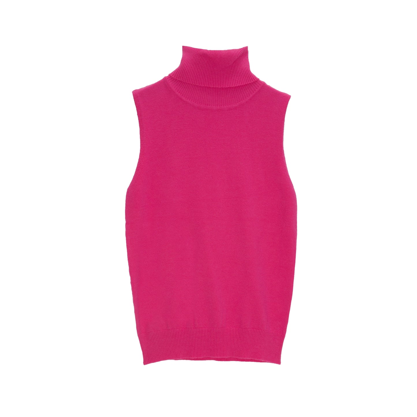 Camisola de malha sem mangas em fuchsia