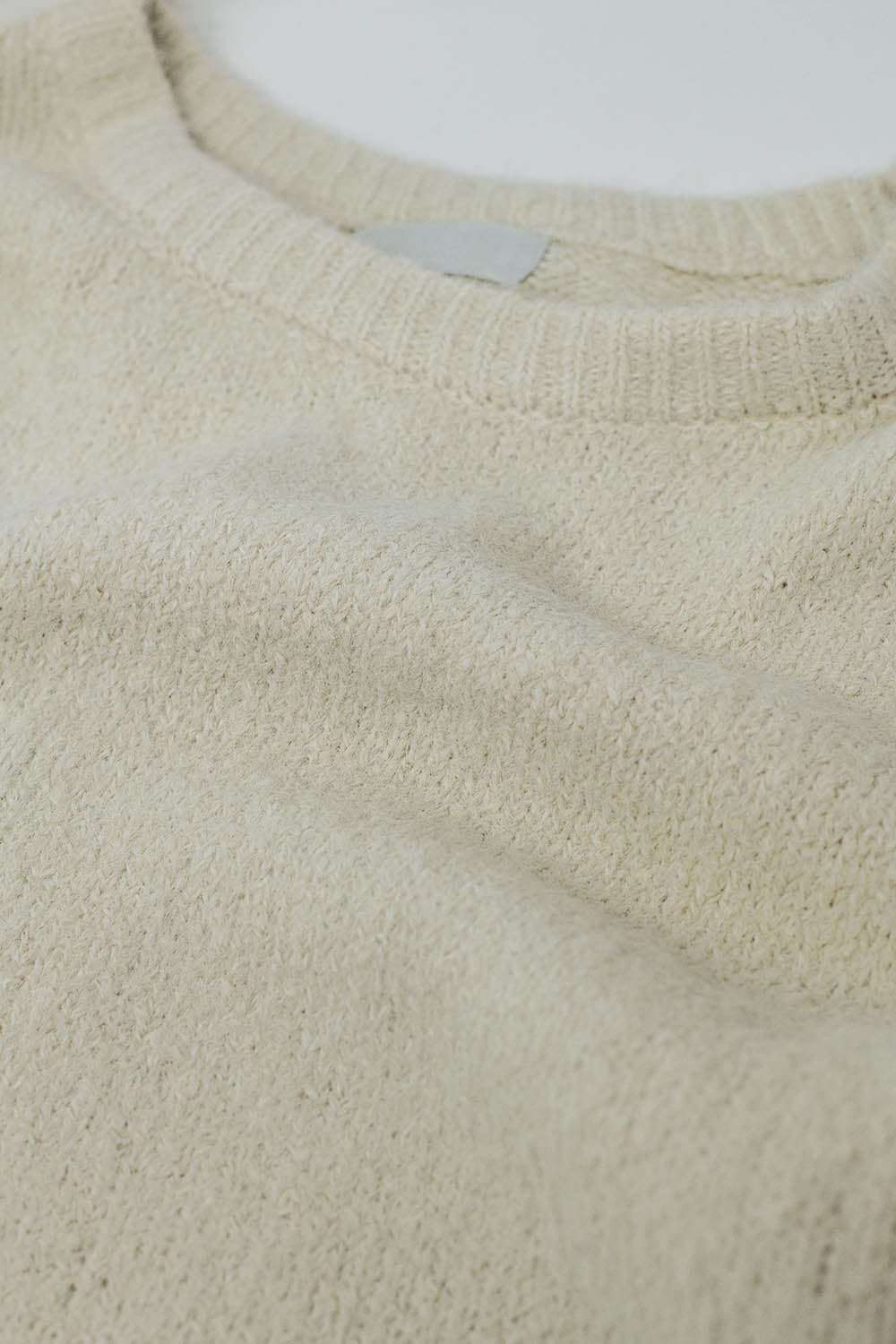Camisola de manga balão aconchegante em creme