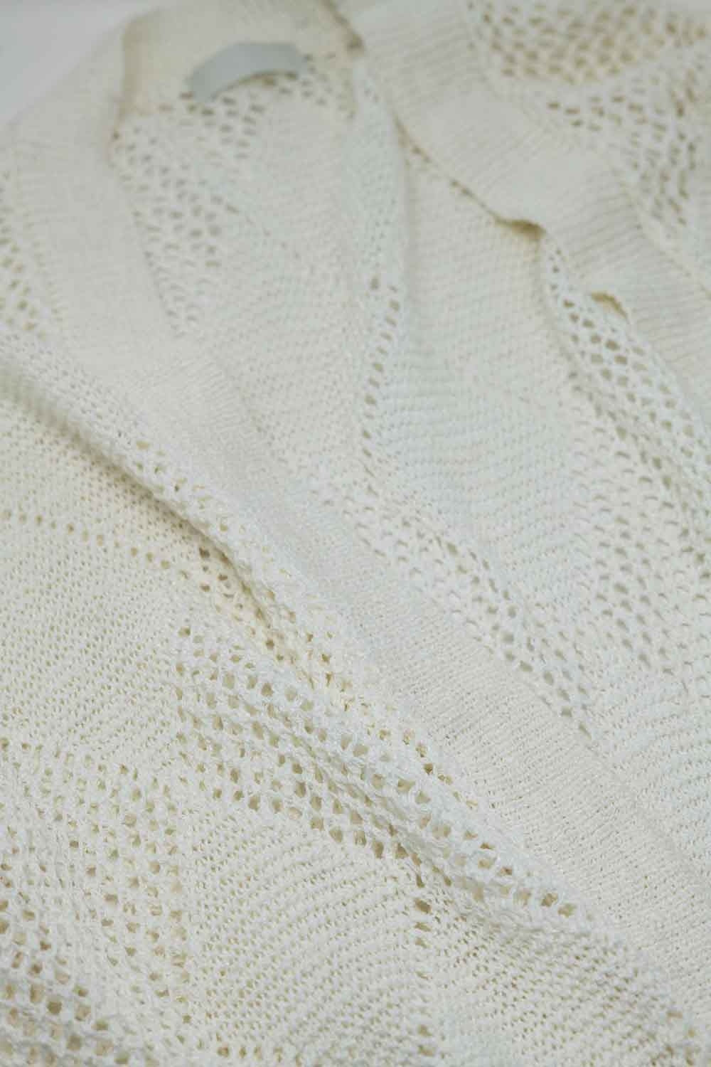 Cardigan longo de malha creme