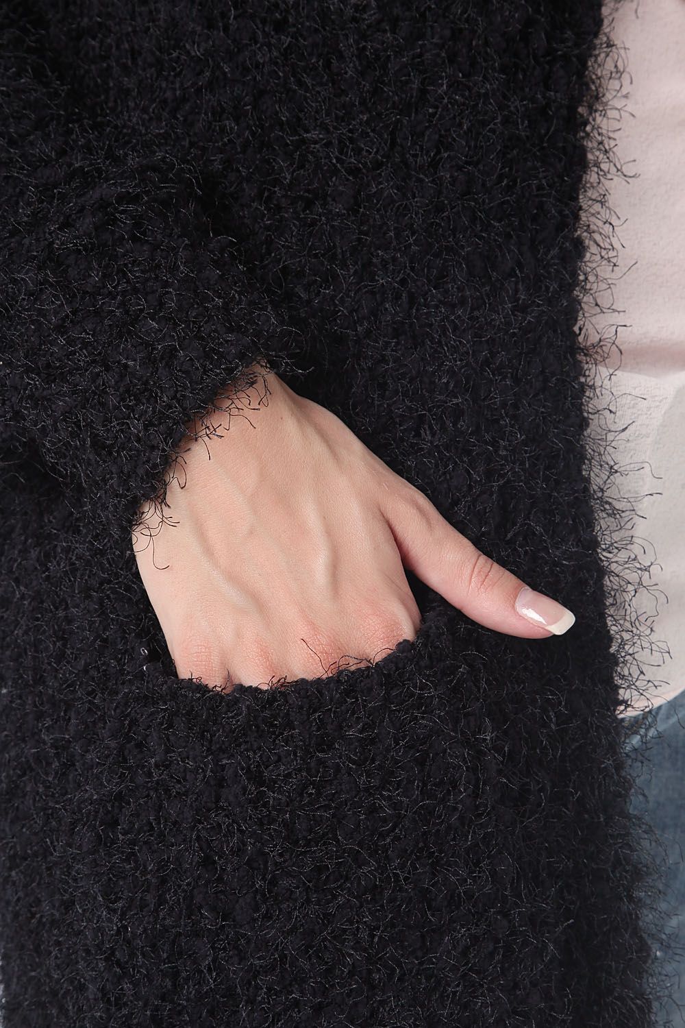 Casaco comprido oversize preto