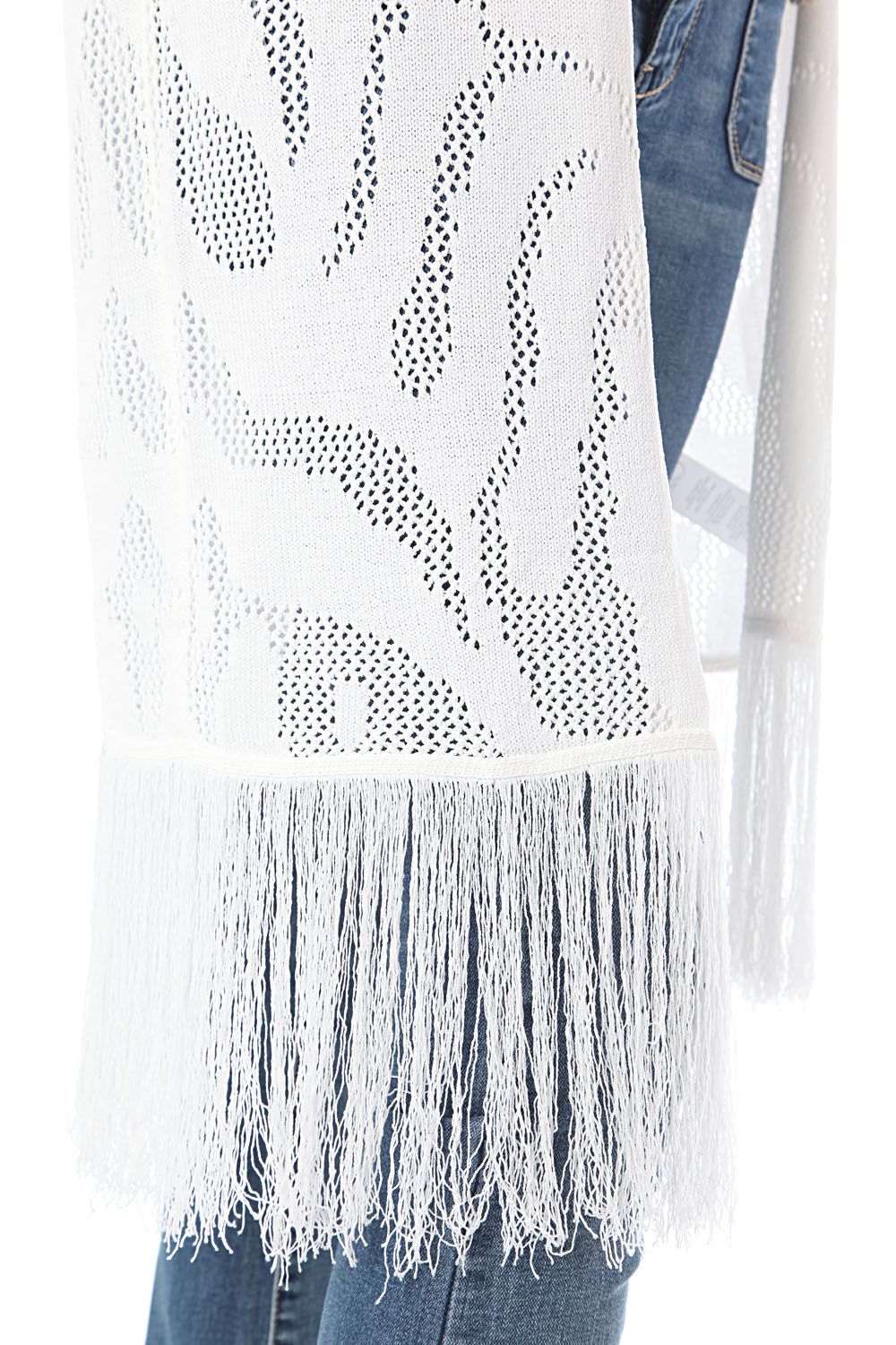 Casaco comprido em croché