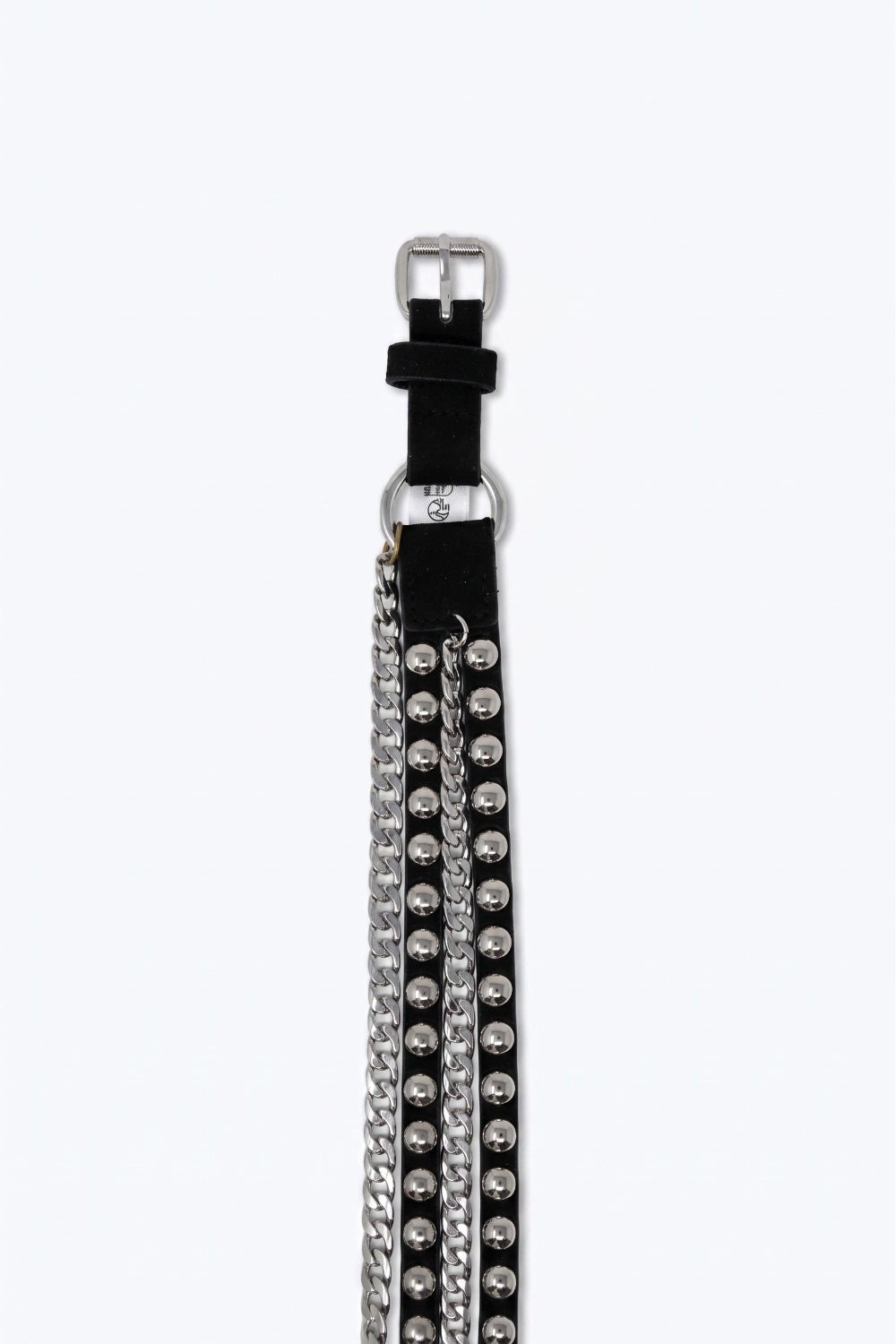 Cinto Preto com Tachas e Correntes Pendentes