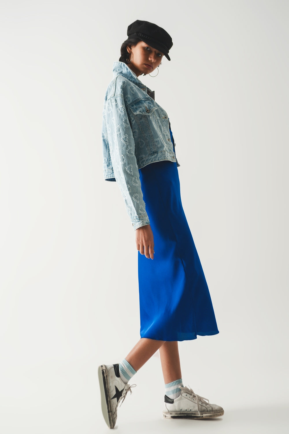 Jaqueta jeans superdimensionada com lavagem clara