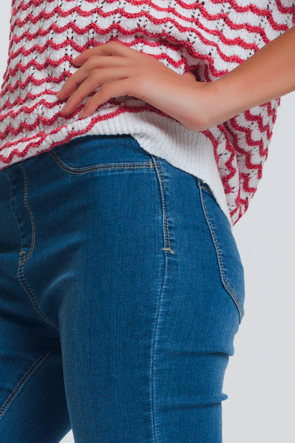 Leggings efeito jeans lavagem escura