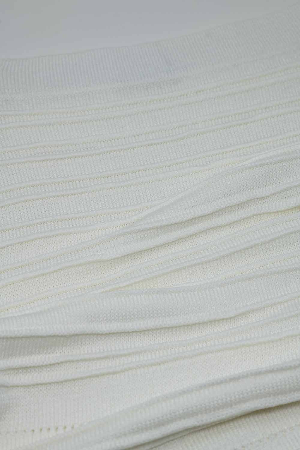 Saia midi de malha em branco