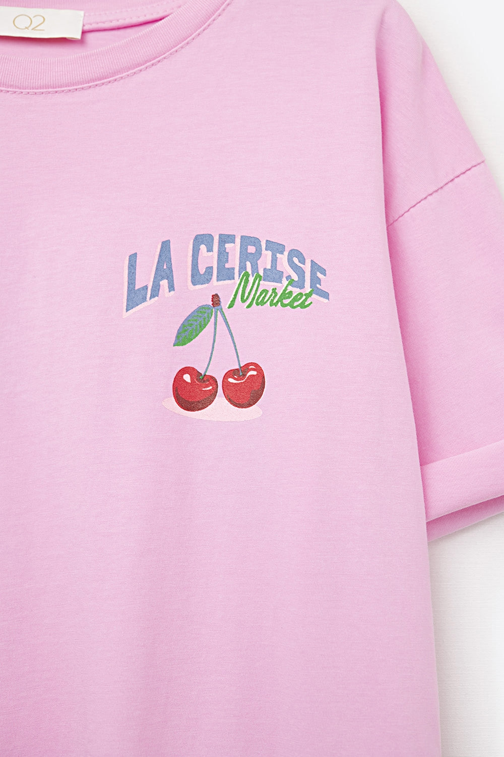 T-shirt cor-de-rosa com grafismo La Cerise Market Saint-Tropez