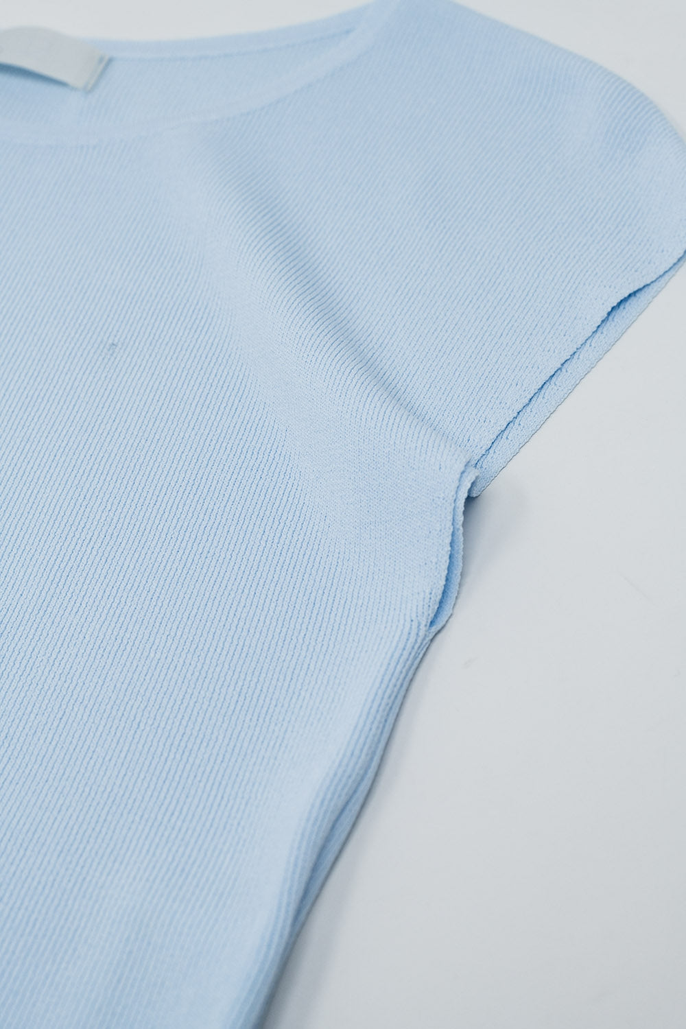 T-shirt de malha com mangas curtas em azul