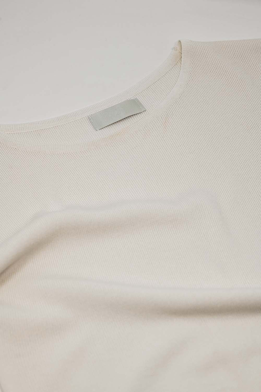 T-shirt de malha com mangas curtas em branco