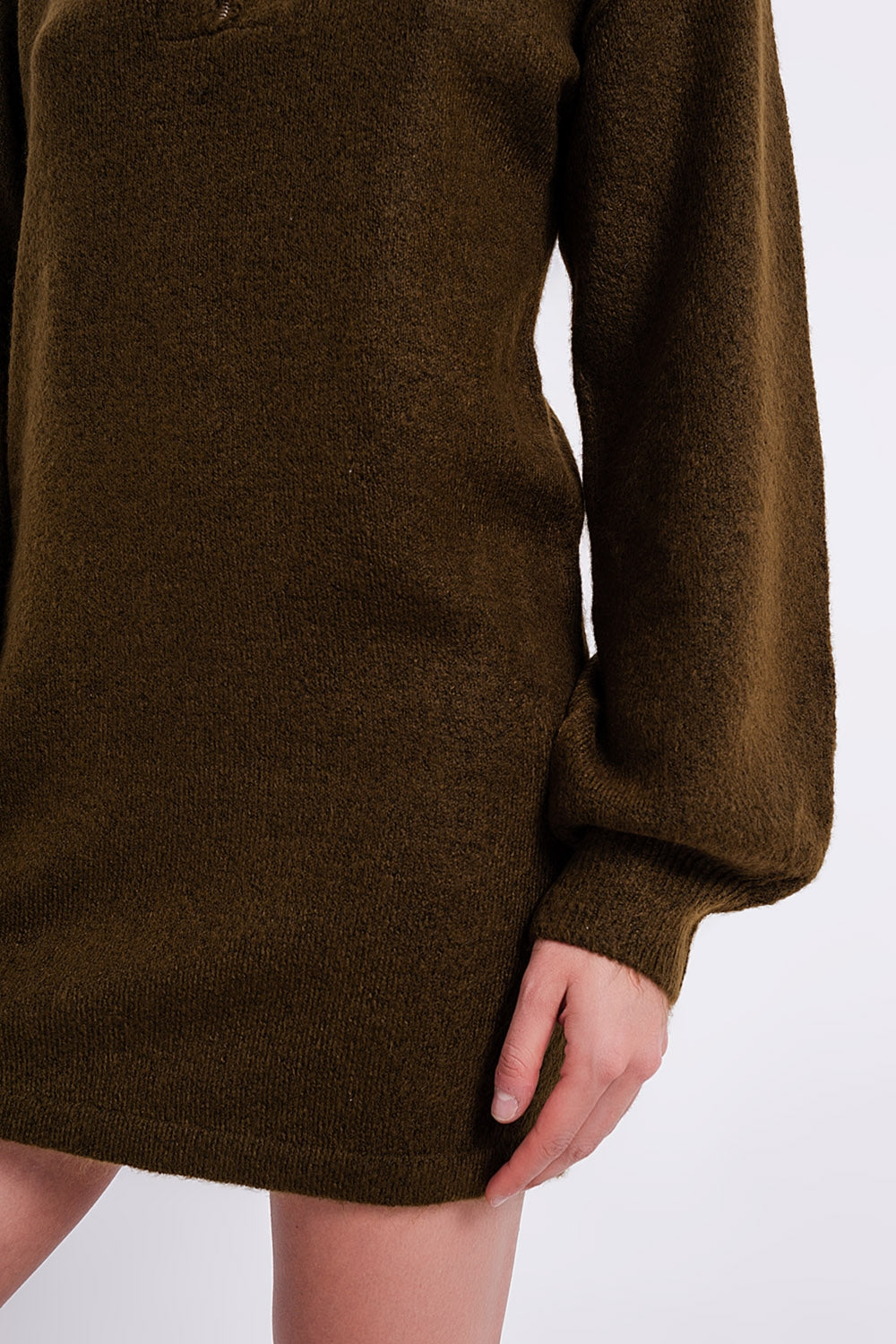 Vestido curto verde escuro estilo jersey