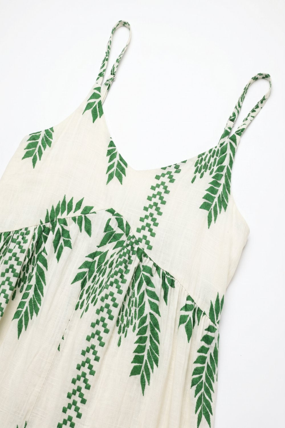 Vestido Maxi de corte descontraído com estampado de palmeiras verde creme