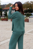 Conjunto de malha Confort (verde e bege)