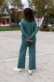 Conjunto de malha Confort (verde e bege)