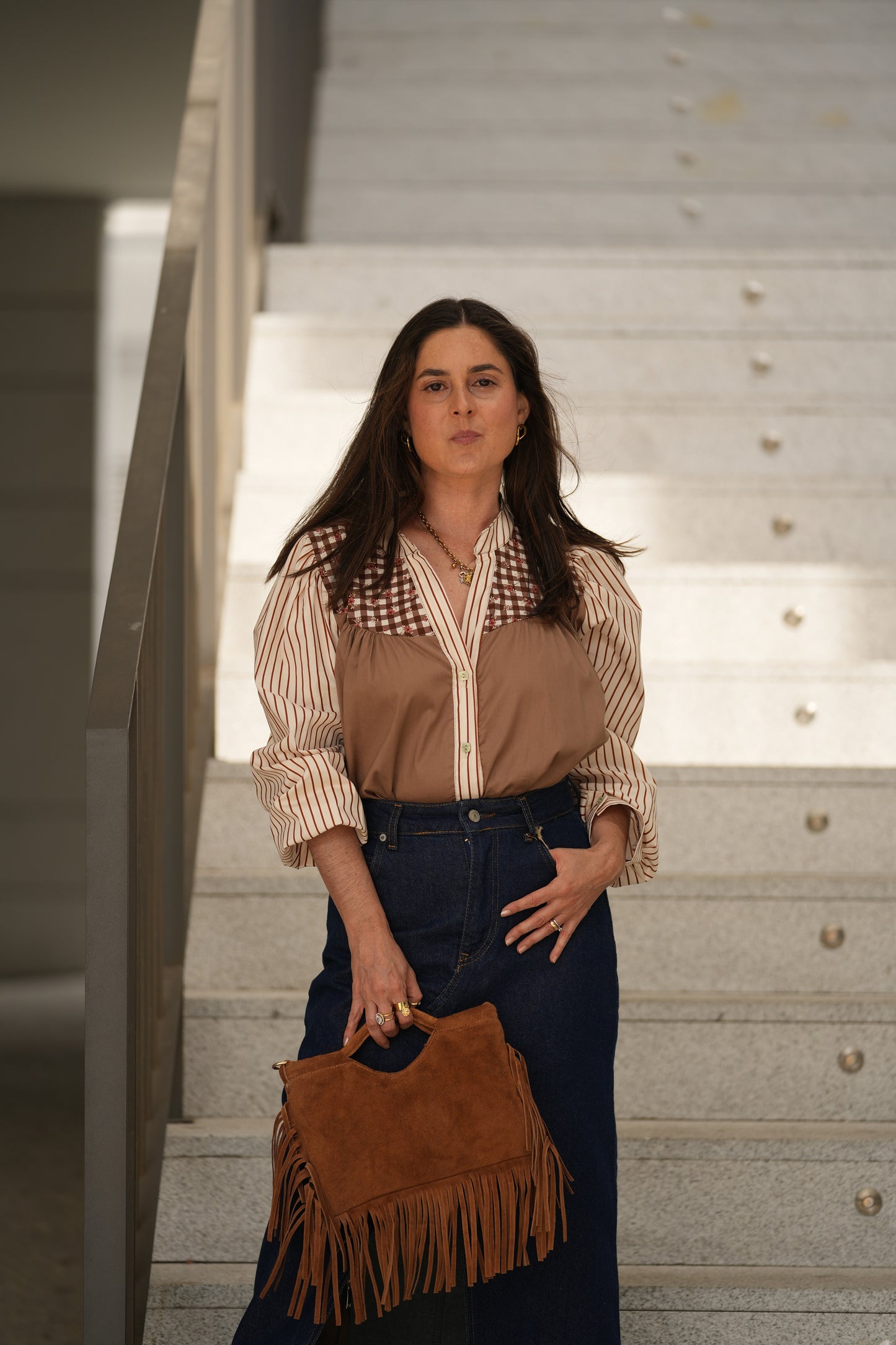 Camisa mixed pattern