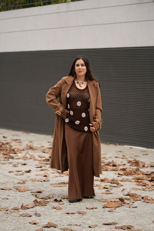 Colete em crochet feito à mão