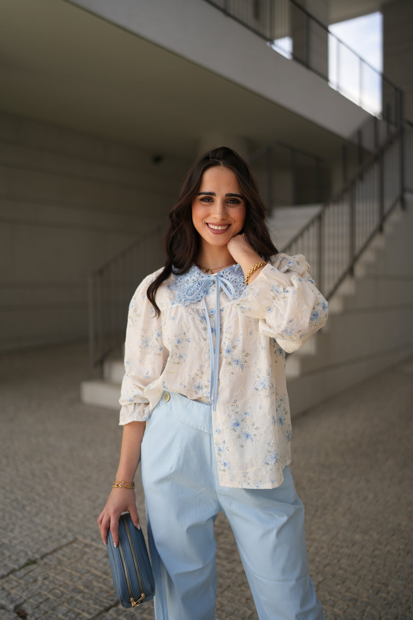 Camisa Blue Flowers