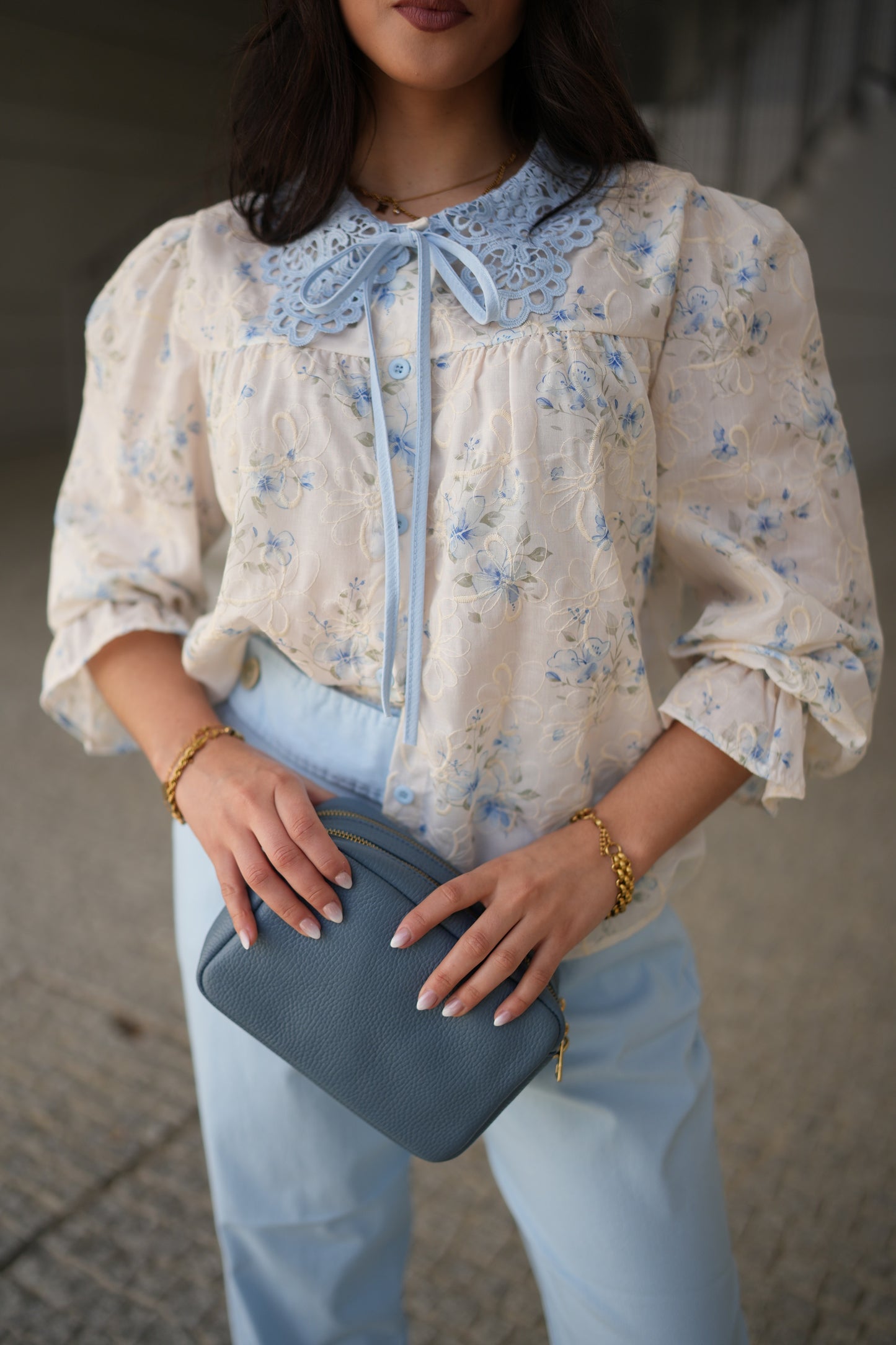 Camisa Blue Flowers