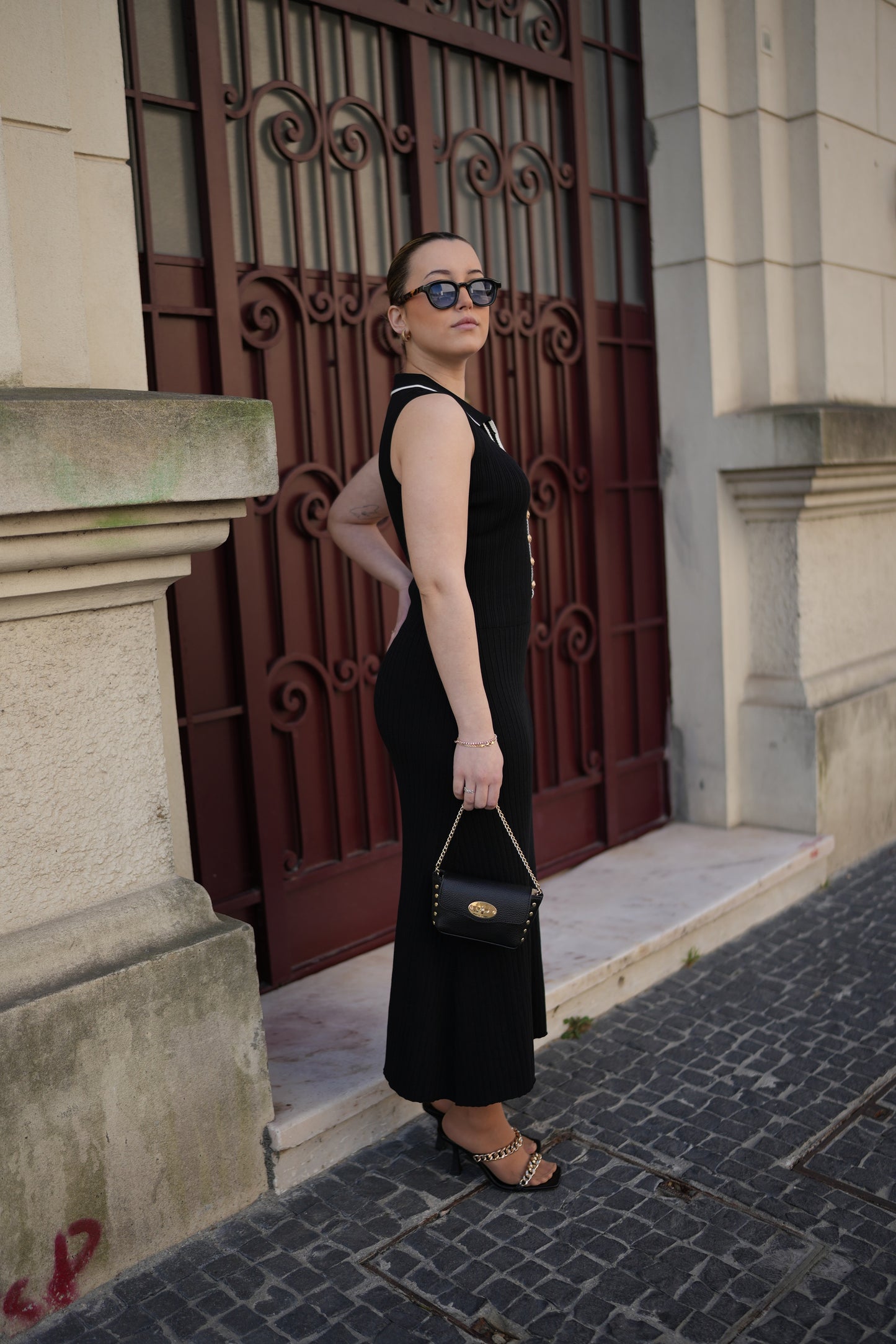 Vestido de malha Louvre