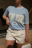 Malha New York azul