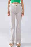 Q2 bEIGE Calças de ganga skinny com pormenor de bolso à frente