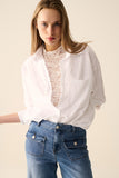 Blusa branca listrada relaxada
