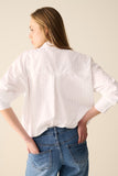 Blusa branca listrada relaxada