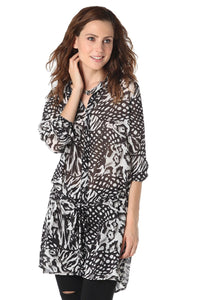Q2 Camisa comprida estampada