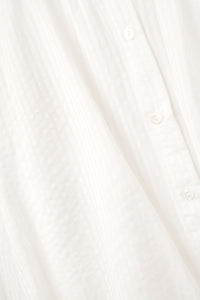 Blusa Listrada com Manga Balão em Branco