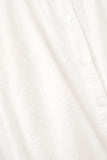 Blusa Listrada com Manga Balão em Branco