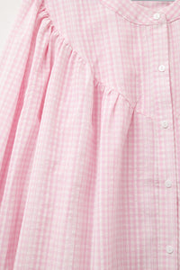 Blusa sem gola com mangas largas cor-de-rosa pálido