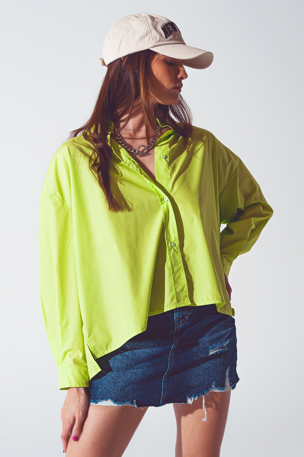 Blusa solta em verde lima