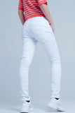 calças de ganga boyfriend branco slim