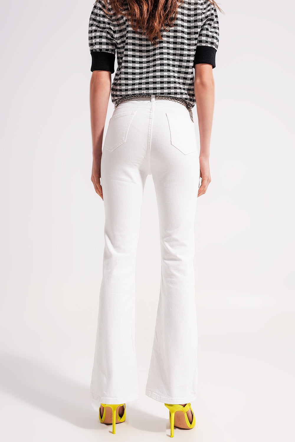 Calças de ganga branco flare