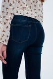 calças de ganga com detalhe linha lateral dourado