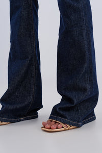 Calças de ganga de cintura ultra alta Dark wash
