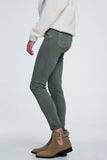 Jeans skinny de cintura alta em verde