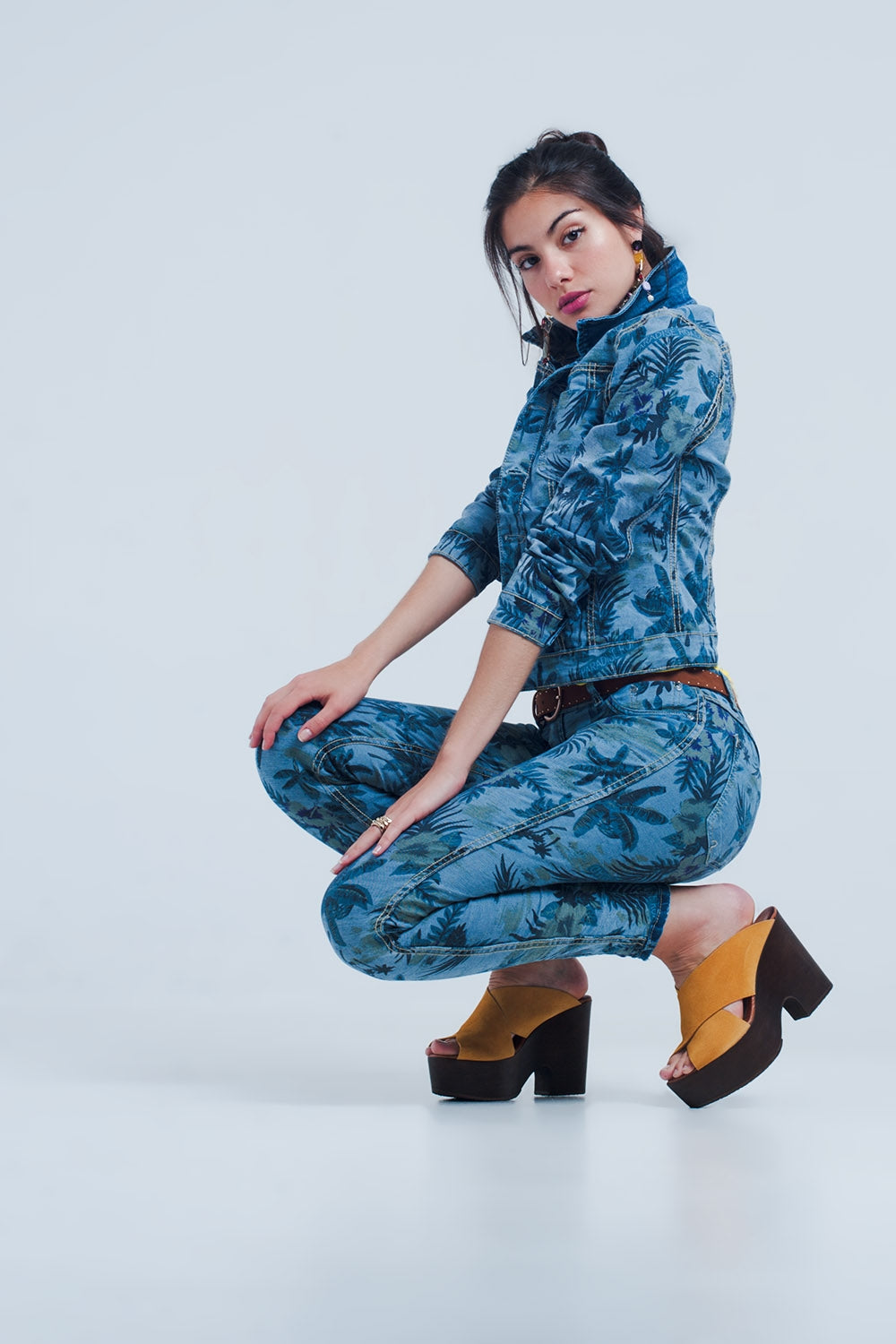 Calças de ganga reversível em azul