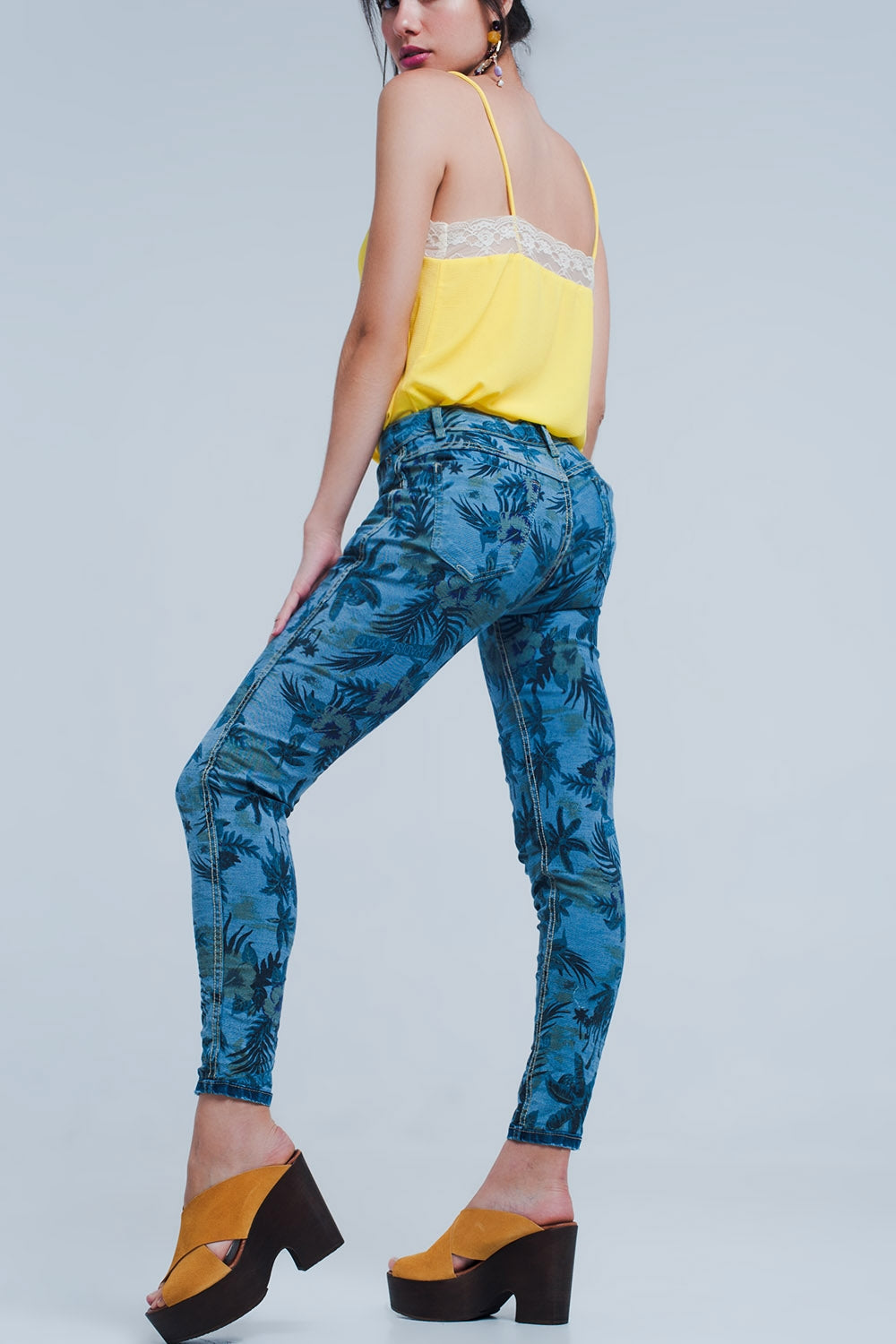 Calças de ganga reversível em azul