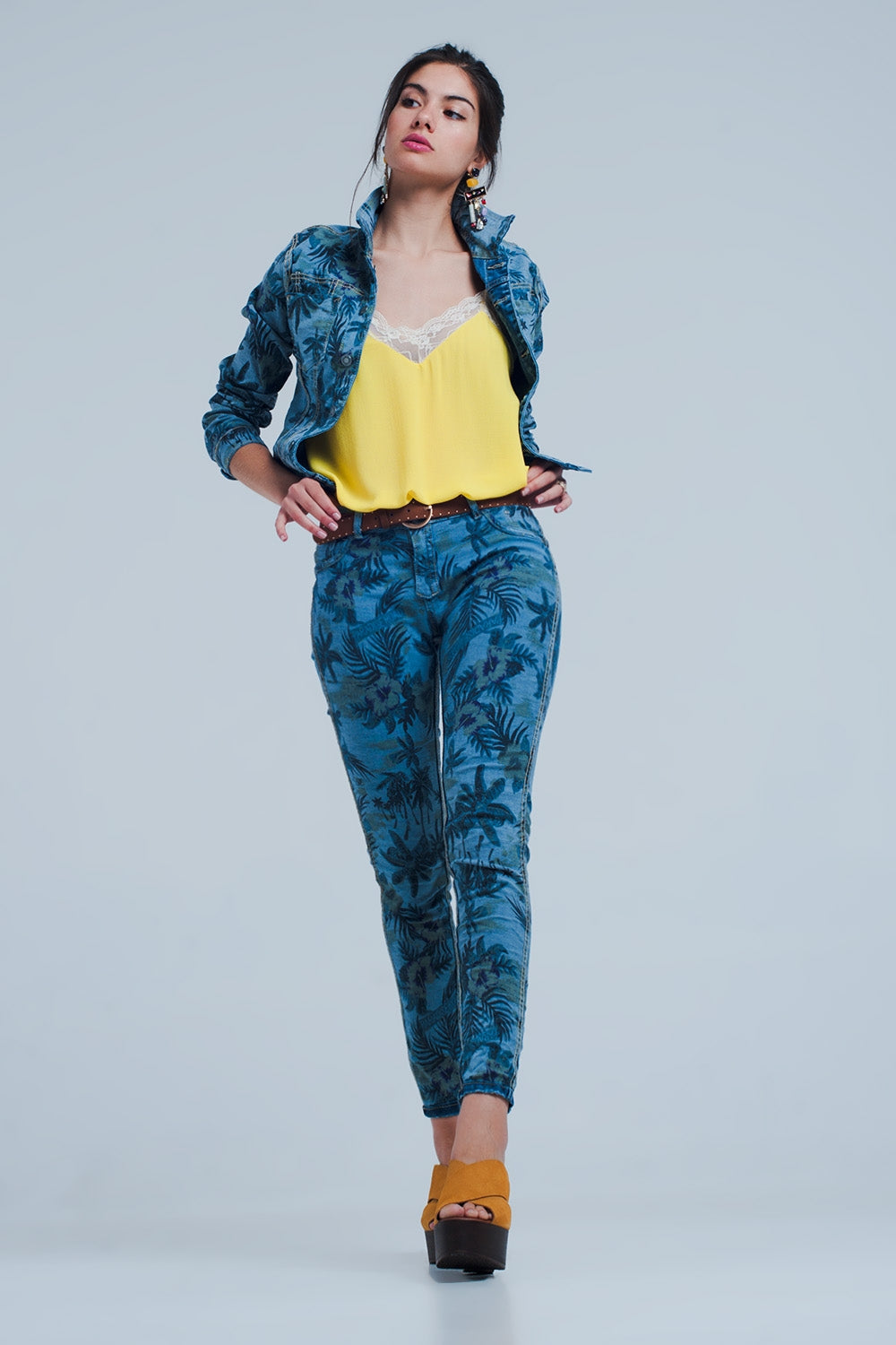 Calças de ganga reversível em azul