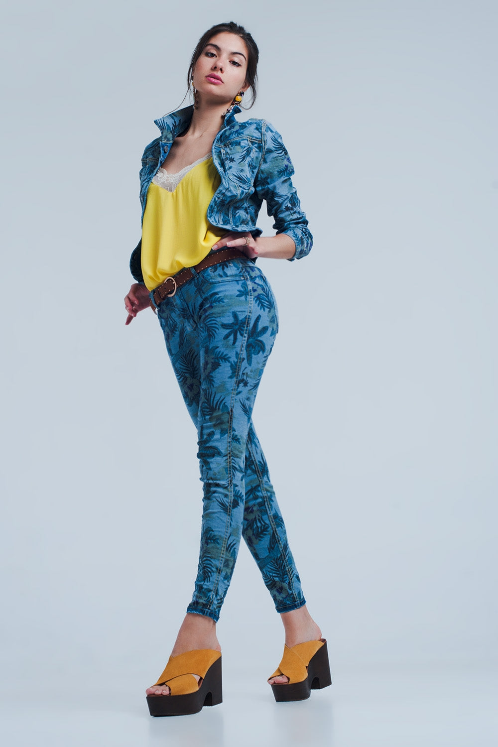 Calças de ganga reversível em azul