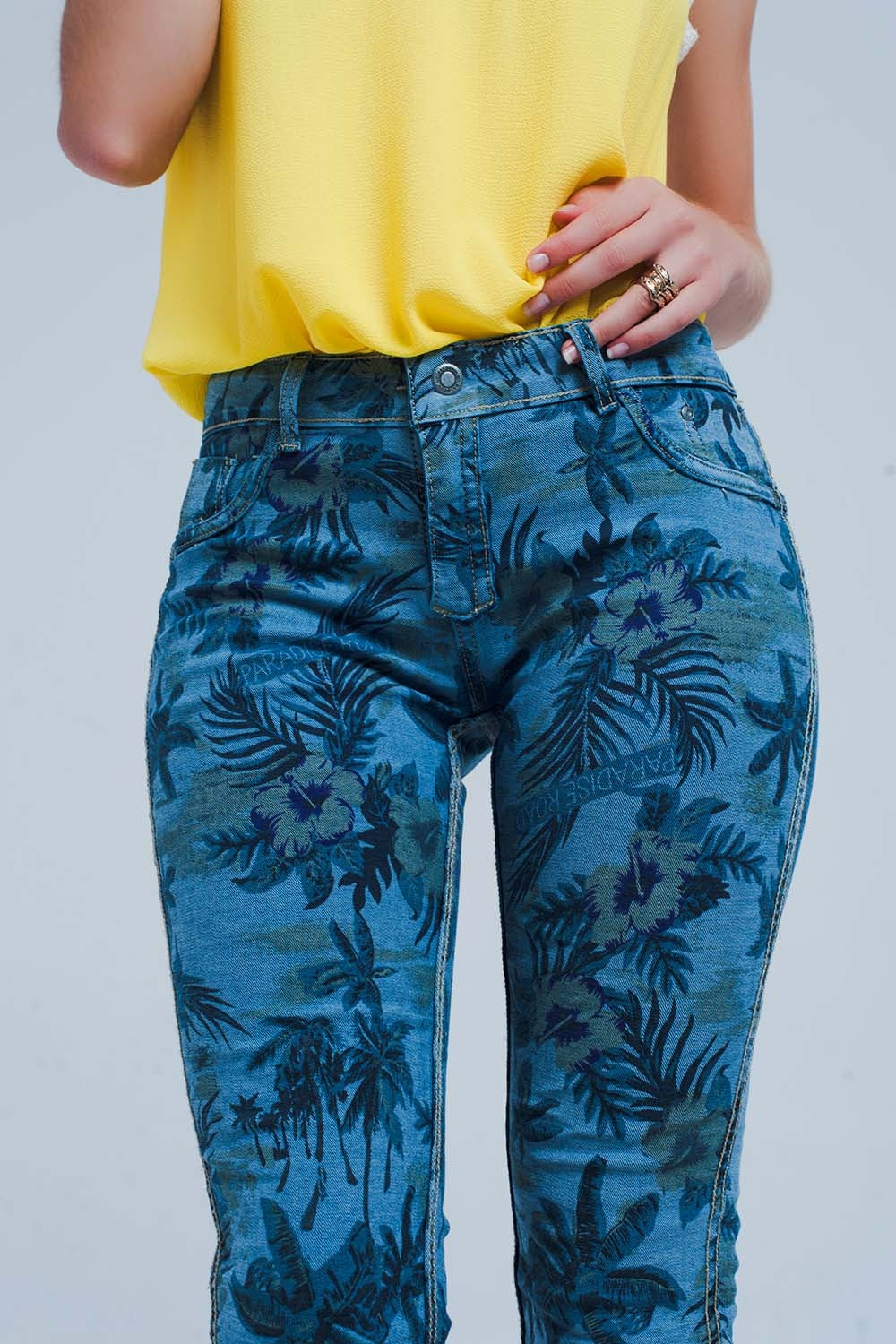 Calças de ganga reversível em azul