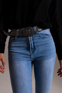 Calças de ganga skinny cintura alta em lavagem clara