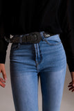 Calças de ganga skinny cintura alta em lavagem clara