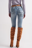 Calças de ganga skinny com detalhes de botões em azul claro